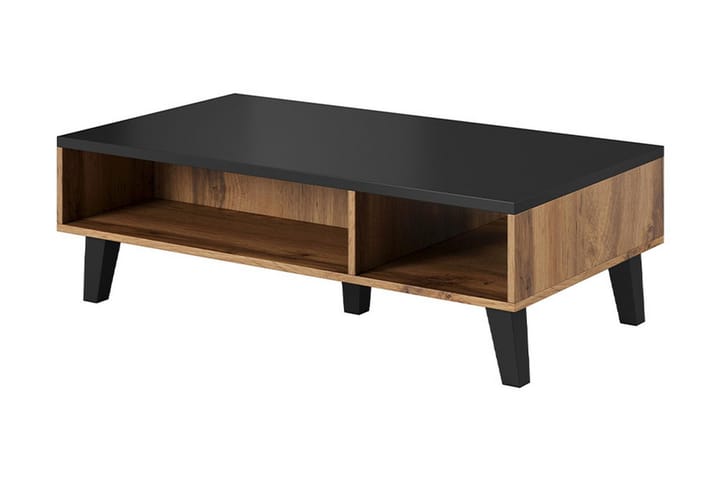 Soffbord Dudley 110 cm med Förvaring Hyllor - Natur/Svart - Möbler - Bord & matgrupp - Soffbord