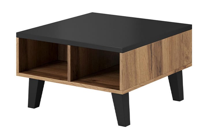 Soffbord Dudley 60 cm med Förvaring Hyllor - Natur/Svart - Möbler - Bord & matgrupp - Soffbord