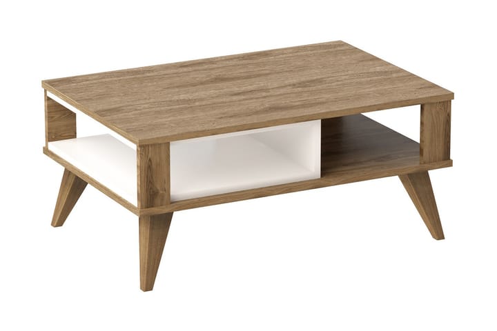 Soffbord Dumö 90 cm med Förvaring Hylla - Brun/Vit - Möbler - Bord & matgrupp - Soffbord