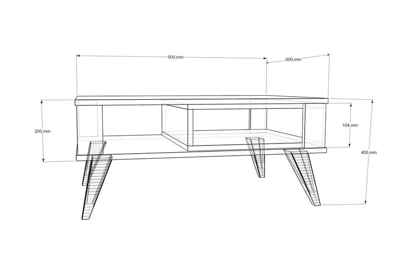 Soffbord Dumö 90 cm med Förvaring Hylla - Brun/Vit - Möbler - Bord & matgrupp - Soffbord