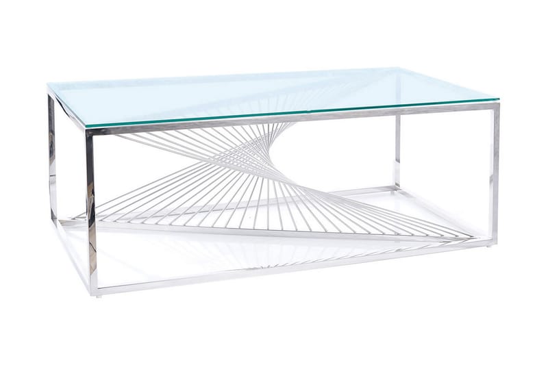 Soffbord Eldur 120 cm - Glas/Silver - Möbler - Bord & matgrupp - Avlastningsbord & sidobord - Lampbord & sidobord