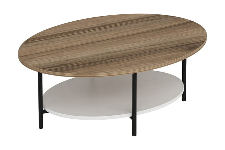 Soffbord Elis 90 cm Ovalt Brun/Vit/Svart - Homemania - Möbler - Bord & matgrupp - Soffbord