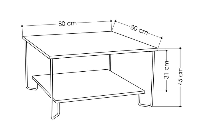 Soffbord Eliseberg 80 cm med Förvaring Hylla - Brun - Möbler - Bord & matgrupp - Soffbord