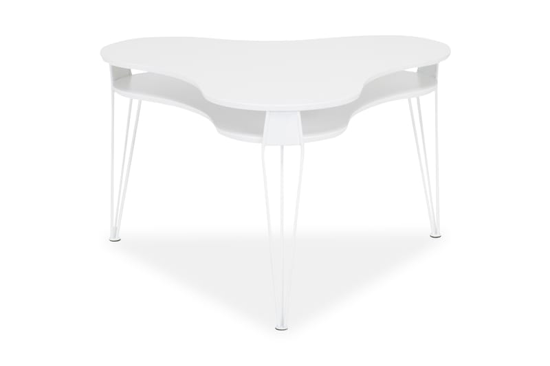 Soffbord Ester 88 cm Ovalt med Förvaring Hylla - Vit - Möbler - Bord & matgrupp - Soffbord