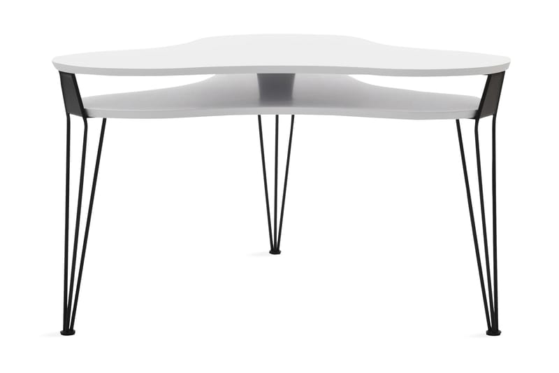 Soffbord Ester 88 cm Ovalt med Förvaring Hylla - Vit/Svart - Möbler - Bord & matgrupp - Soffbord