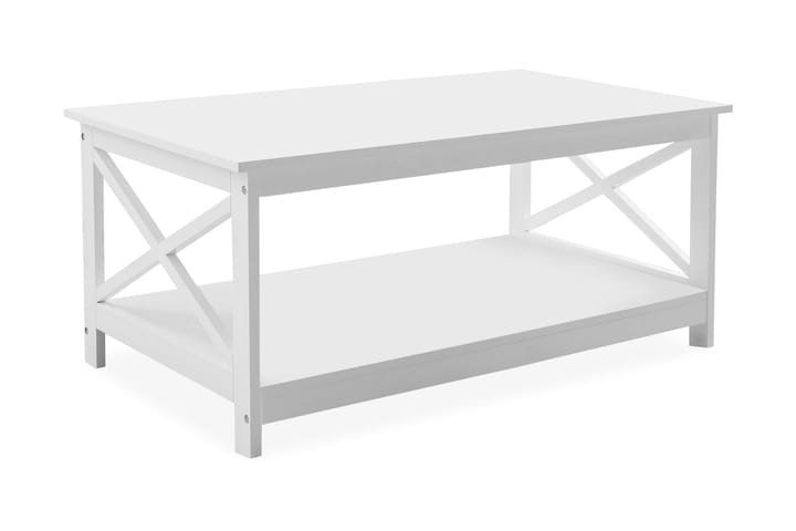 Soffbord Fostrie 100 cm med Förvaring Hylla - Vit - Möbler - Bord & matgrupp - Soffbord