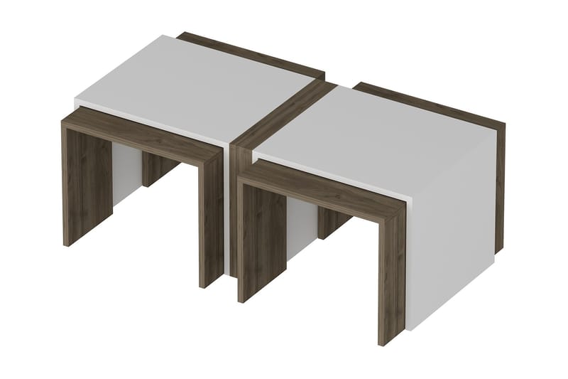 Soffbord Fuapau 90 cm - Valnötsbrun/Vit - Möbler - Bord & matgrupp - Soffbord