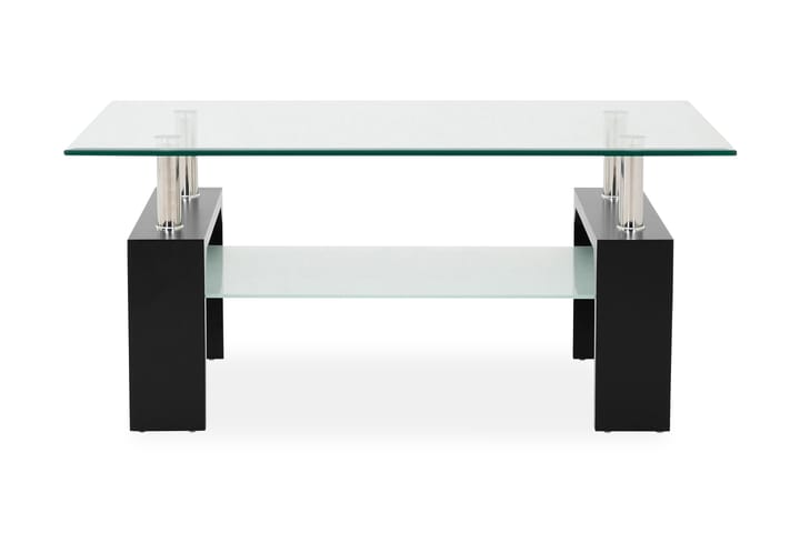Soffbord Gantu 100 cm med Förvaring Hylla - Glas/Svart/Krom - Möbler - Bord & matgrupp - Soffbord