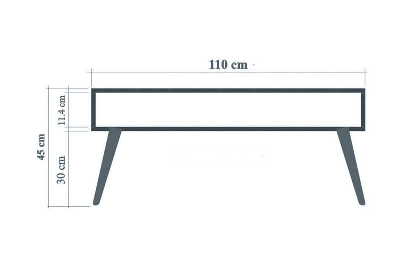 Soffbord Gillberga 110 cm med Förvaring Hylla Marmormönster - Natur/Vit - Möbler - Bord & matgrupp - Soffbord