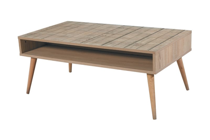 Soffbord Gillberga 110 cm med Förvaring Hylla Plankmönster - Natur - Möbler - Bord & matgrupp - Soffbord