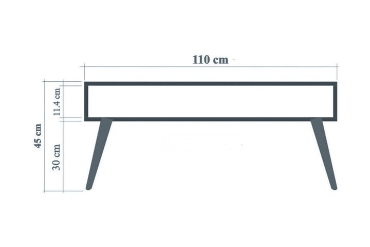 Soffbord Gillberga 110 cm med Förvaring Hylla Ränder - Brun/Ek - Möbler - Bord & matgrupp - Soffbord