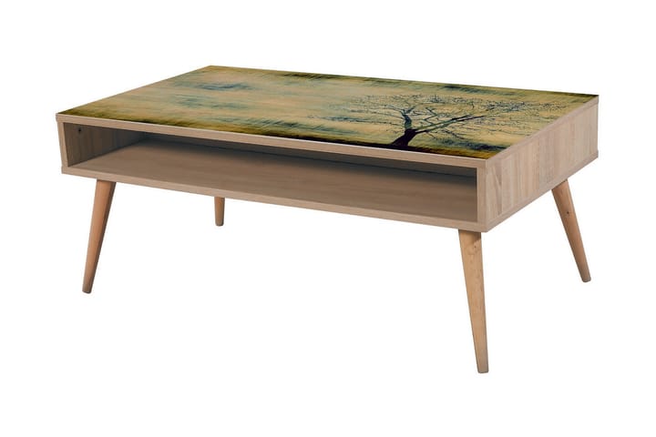 Soffbord Gillberga 110 cm med Förvaring Hylla Trädmönster