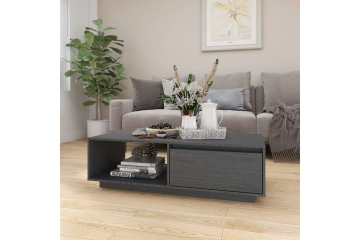 Soffbord grå 110x50x33,5 cm massiv furu - Grå - Möbler - Bord & matgrupp - Soffbord