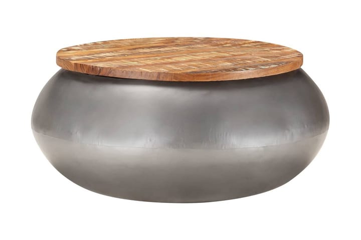 Soffbord grå 68x68x30 cm massivt återvunnet trä - Brun - Möbler - Bord & matgrupp - Soffbord