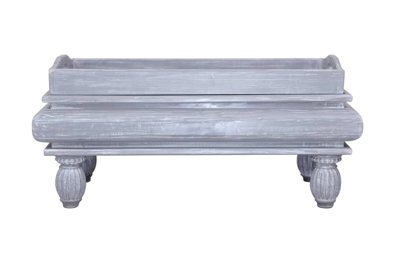 Soffbord grå 90x50x40 cm massivt mahognyträ - Grå - Möbler - Bord & matgrupp - Soffbord
