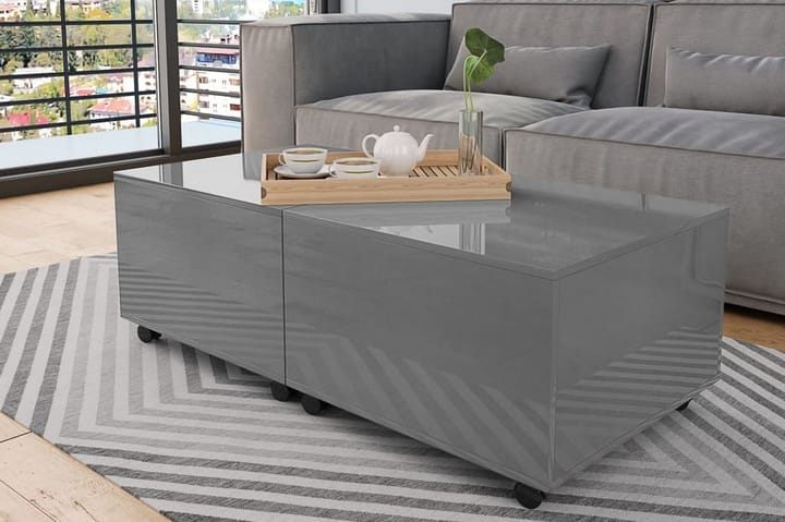 Soffbord grå högglans 120x60x35 cm - Grå - Möbler - Bord & matgrupp - Soffbord