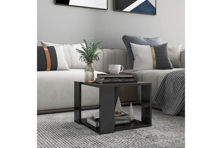 Soffbord grå högglans 40x40x30 cm spånskiva - Grå - Möbler - Bord & matgrupp - Soffbord