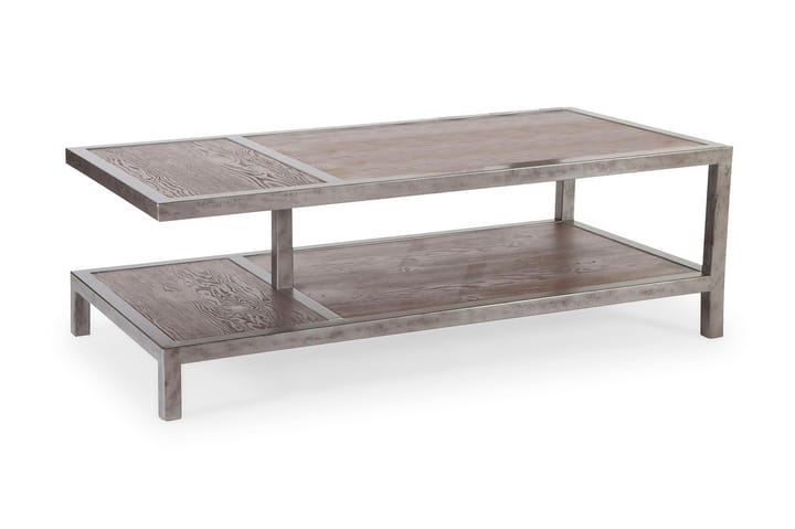 Soffbord Guyana 140 cm med Förvaring Hylla Trä/Metall - Brun/Ljusgrå - Möbler - Bord & matgrupp - Soffbord
