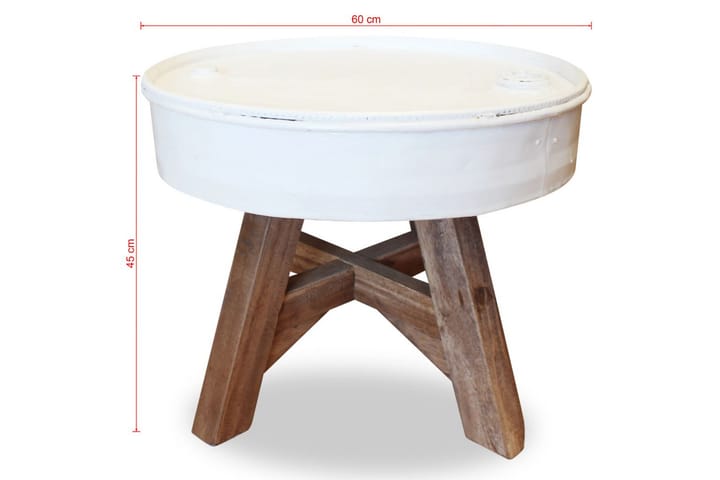 Soffbord i massivt återvunnet trä 60x45 cm vit - Vit - Möbler - Bord & matgrupp - Soffbord
