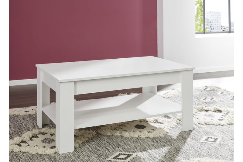 Soffbord Jalili 110 cm med Förvaring Hylla - Andersen Vit - Möbler - Bord & matgrupp - Soffbord