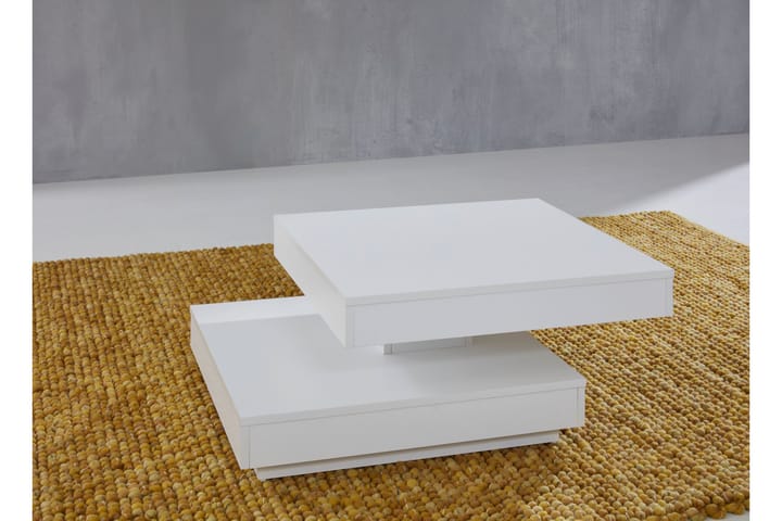 Soffbord Jalili 70 cm med Förvaring Hyllor - Vit - Möbler - Bord & matgrupp - Marmorbord