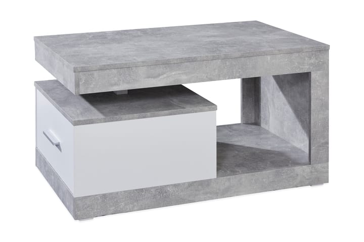Soffbord Jalili 90 cm med Förvaring - Betonggrå/Vit - Möbler - Bord & matgrupp - Soffbord