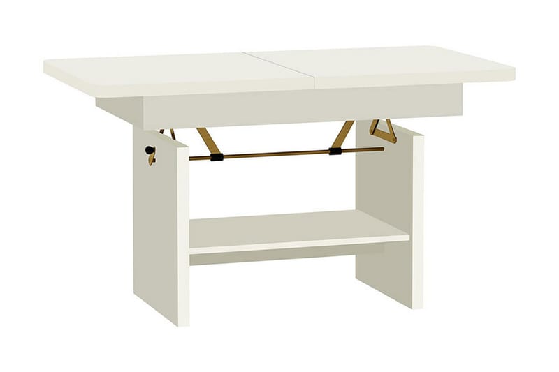 Soffbord Janeka 116 cm Höj- och Sänkbar med Förvaring Hylla - Vit - Möbler - Bord & matgrupp - Soffbord