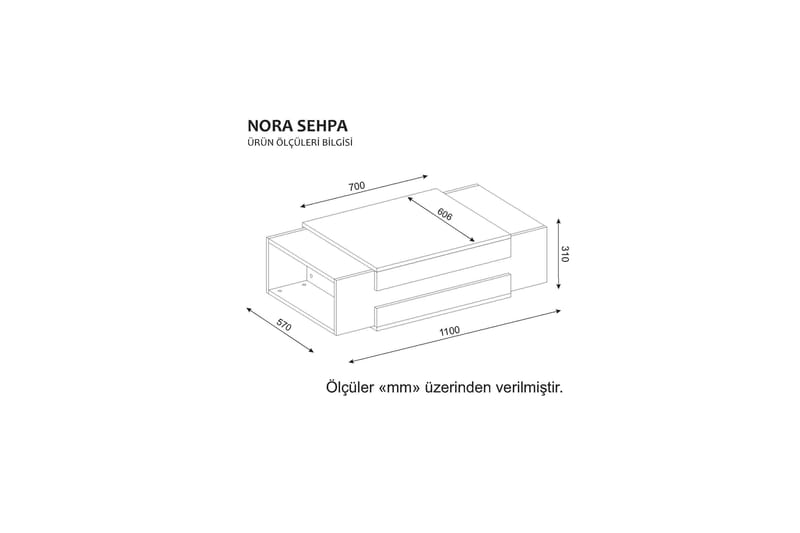 Soffbord Joshua 110 cm - Vit/Valnötsbrun - Möbler - Bord & matgrupp - Soffbord