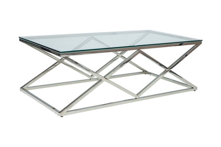 Soffbord Kyodo 120 cm - Glas/Silver - Möbler - Säng - Ramsäng & resårbotten
