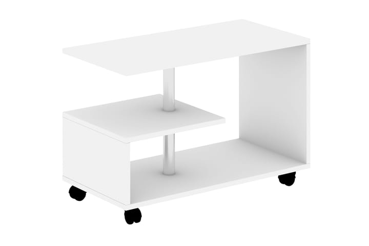 Soffbord Lalenius 80 cm med Förvaring Hylla på Hjul - Vit - Möbler - Bord & matgrupp - Soffbord
