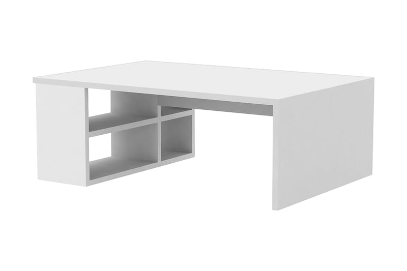 Soffbord Lalenius 90 cm med Förvaring Hyllor - Vit - Möbler - Bord & matgrupp - Soffbord