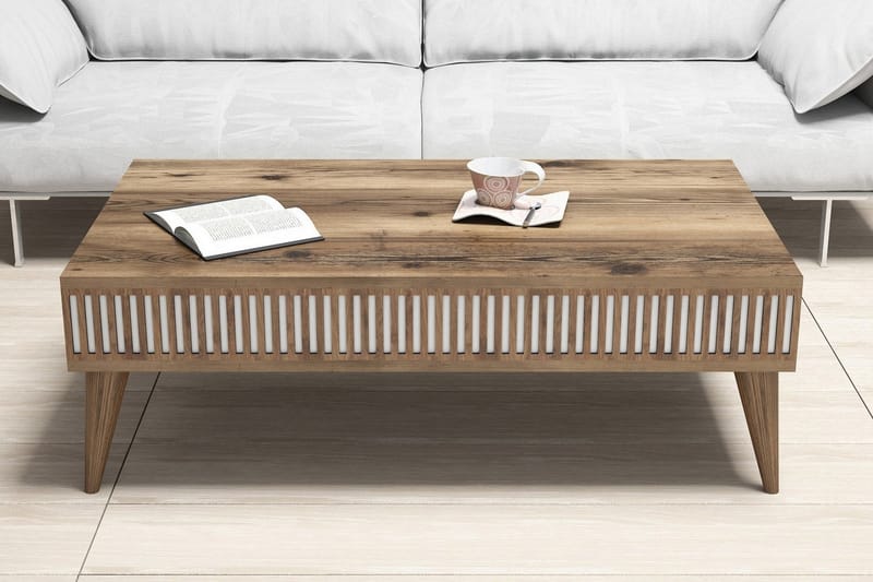 Soffbord Lebens 105 cm med Förvaring Hylla - Valnötsbrun - Möbler - Bord & matgrupp - Soffbord