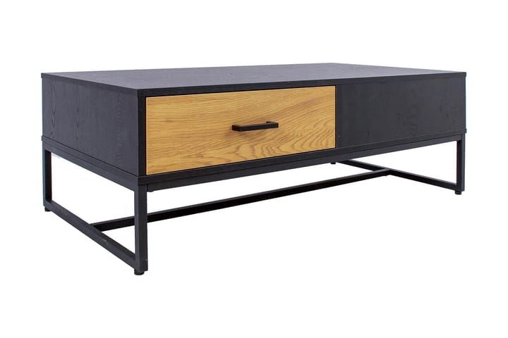 Soffbord Limmen 110 cm med Förvaring 2 Lådor - Ekfärg/Svart - Möbler - Bord & matgrupp - Soffbord