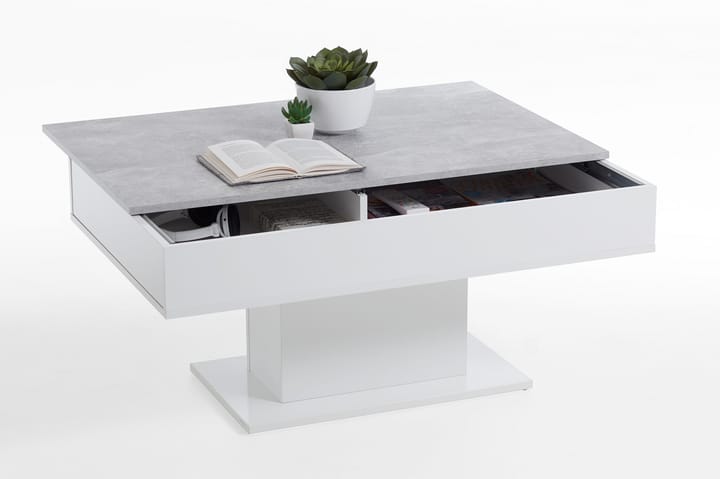 Soffbord Luchansky 100 cm - Betonggrå/Vit - Möbler - Bord & matgrupp - Soffbord