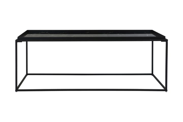 Soffbord Lyness 122 cm Marmormönster - Glas/Svart - Möbler - Bord & matgrupp - Soffbord