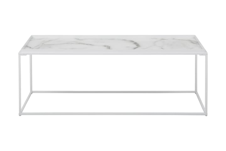 Soffbord Lyness 122 cm Marmormönster - Glas/Vit/Svart - Möbler - Bord & matgrupp - Soffbord