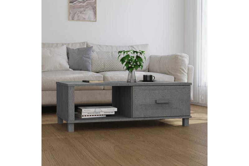 Soffbord mörkgrå 100x55x35 cm massiv furu - Grå - Möbler - Bord & matgrupp - Soffbord