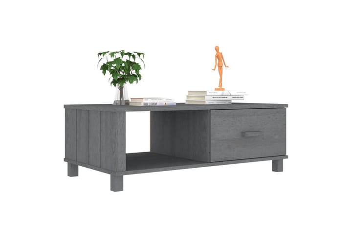 Soffbord mörkgrå 100x55x35 cm massiv furu - Grå - Möbler - Bord & matgrupp - Soffbord