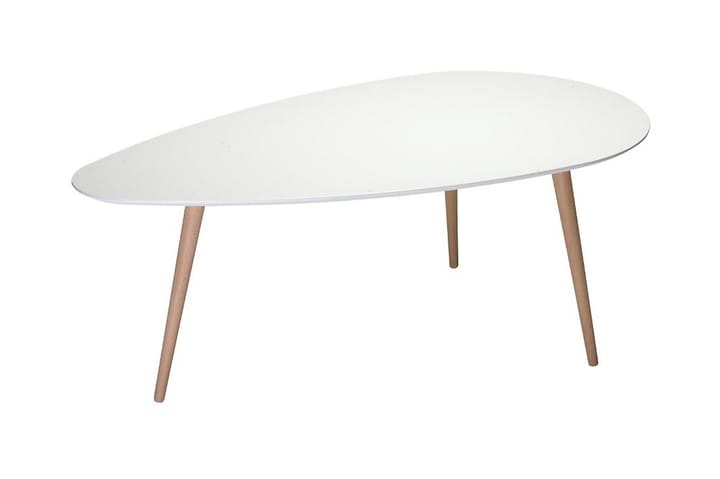 Soffbord Maiara 116 cm Ovalt - Vit/Trä - Möbler - Bord & matgrupp - Soffbord