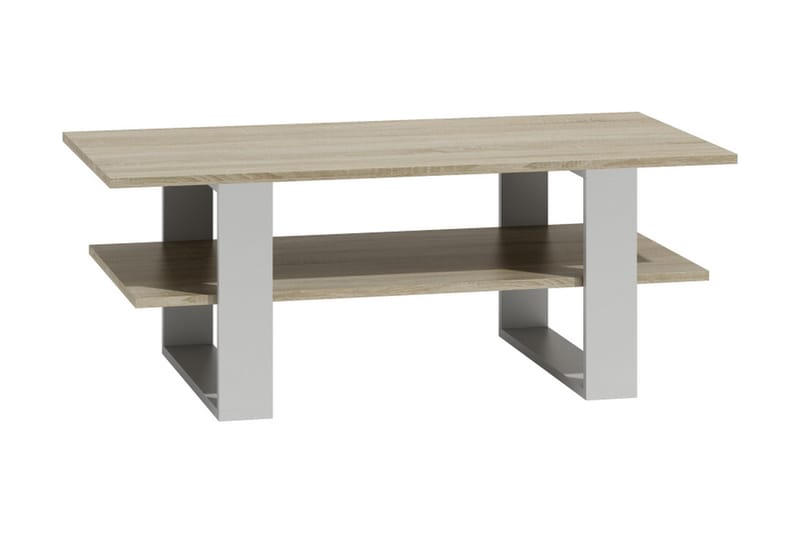 Soffbord Martigny 120 cm med Förvaring Hylla - Sonomaek/Vit - Möbler - Bord & matgrupp - Soffbord