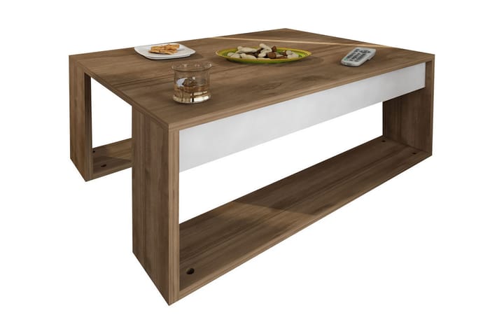Soffbord Marylouise 80 cm - Vit/Valnötsbrun - Möbler - Bord & matgrupp - Soffbord