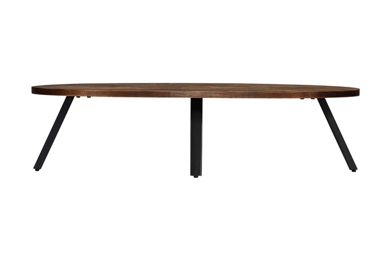 Soffbord massiv återvunnen teak oval 120x60x30 cm - Brun - Möbler - Bord & matgrupp - Avlastningsbord & sidobord - Sängbord & nattduksbord