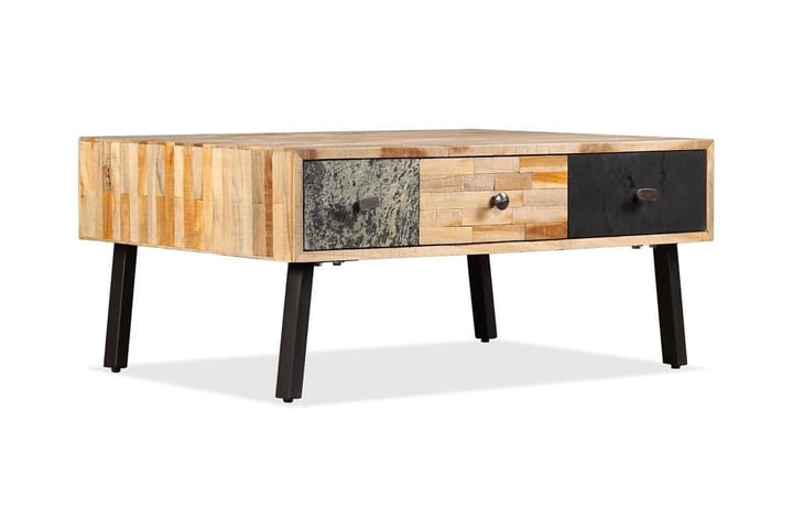 Soffbord massivt återvunnet teakträ 90x65x40 cm - Brun - Möbler - Bord & matgrupp - Soffbord
