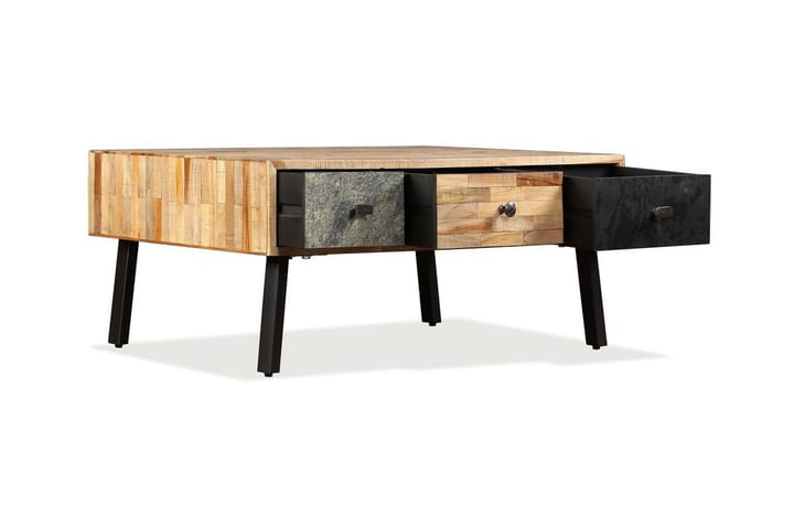 Soffbord massivt återvunnet teakträ 90x65x40 cm - Brun - Möbler - Bord & matgrupp - Soffbord