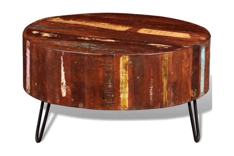 Soffbord massivt återvunnet trä rund - Brun - Möbler - Bord & matgrupp - Soffbord