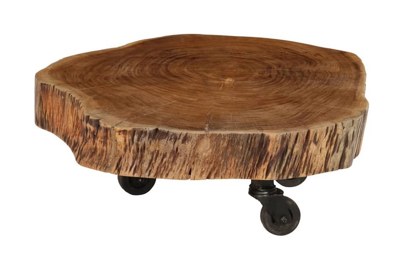 Soffbord massivt akaciaträ 60x55x25 cm - Brun - Möbler - Bord & matgrupp - Soffbord - Soffbord med hjul