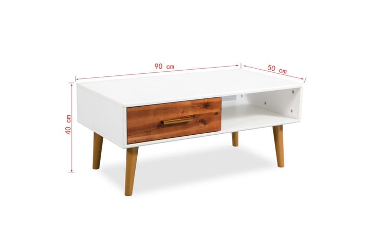 Soffbord massivt akaciaträ 90x50x40 cm - Brun - Möbler - Bord & matgrupp - Soffbord