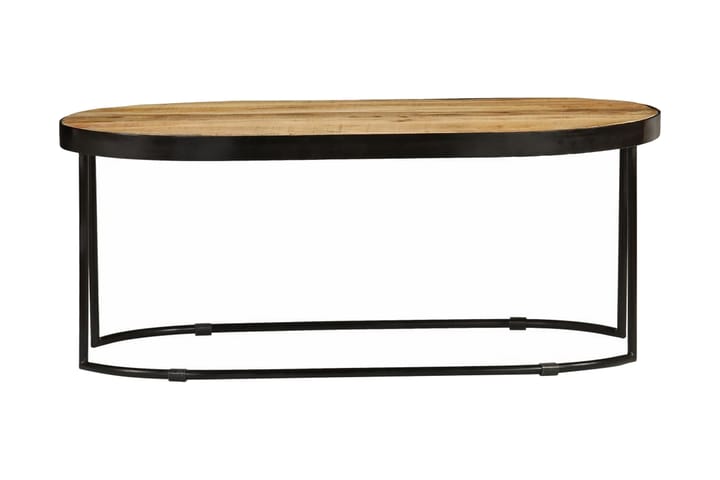 Soffbord massivt grovt mangoträ och stål oval 110 cm - Brun - Möbler - Bord & matgrupp - Soffbord