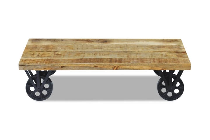 Soffbord massivt mangoträ 120x60x30 cm - Brun - Möbler - Bord & matgrupp - Soffbord - Soffbord med hjul