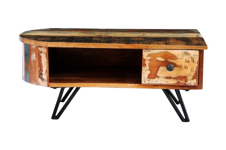 Soffbord med järnben massivt återvunnet trä - Brun - Möbler - Bord & matgrupp - Soffbord